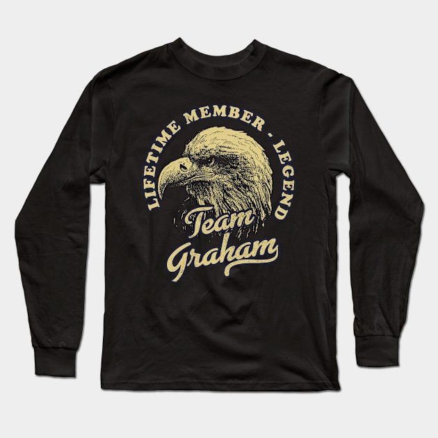 Graham Name - Lifetime Member Legend - Eagle Long Sleeve T-Shirt by Stacy Peters Art